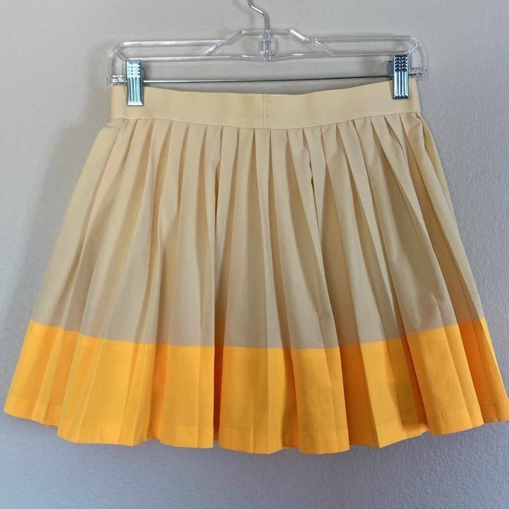 Athleta girl pleated tennis skirt kids XXL 16 orange yellow EUC skort - Picture 4 of 4